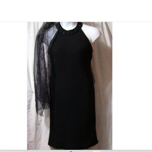 Jones NY Black Beaded Dress and Shawl  2 pcs. Size 10  NWOT
